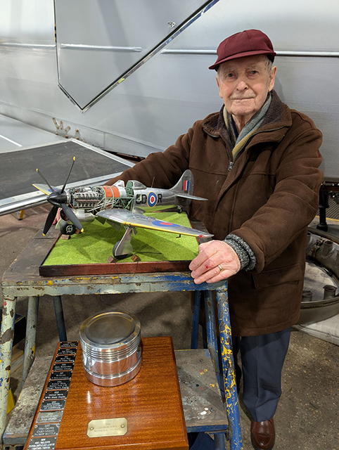 Winner of John Morris Memorial Trophy, Alan Clark with his scratch built Hawker Tempest V